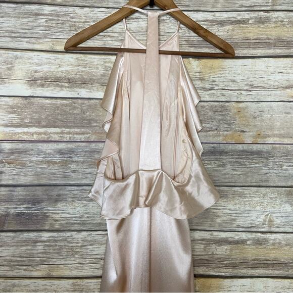 Jill Stuart 4 Satin Halter Gown with ruffle - Picture 7 of 9